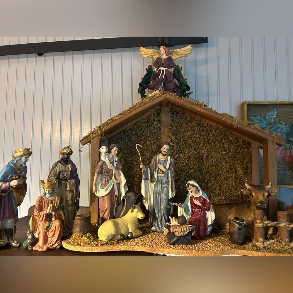 Large Nativity Scene Set with Beautifully Detailed Characters